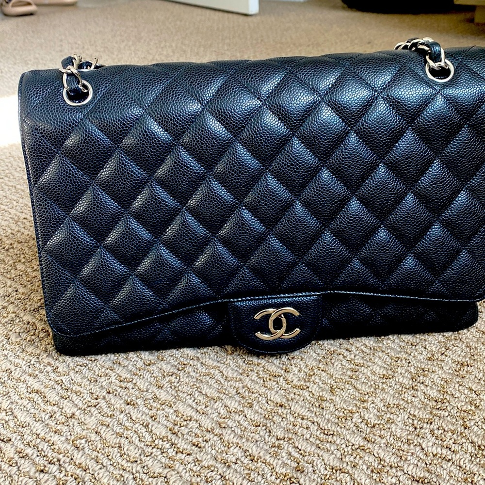 Chanel jumbo one flap caviar purse